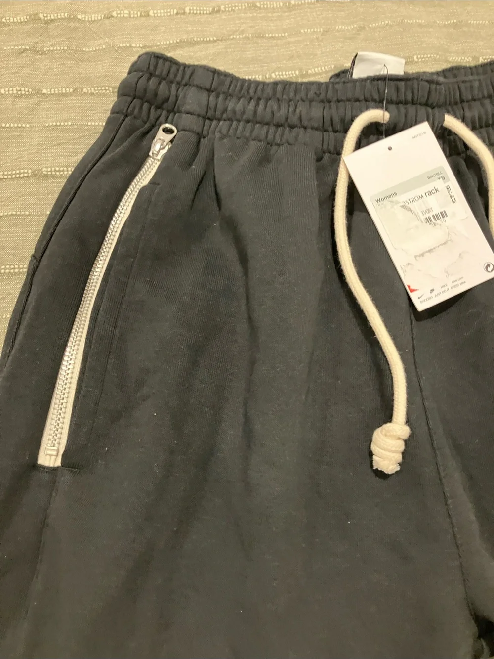NWT Nike Women’s Black Jogger Sweatpants with White Drawstring